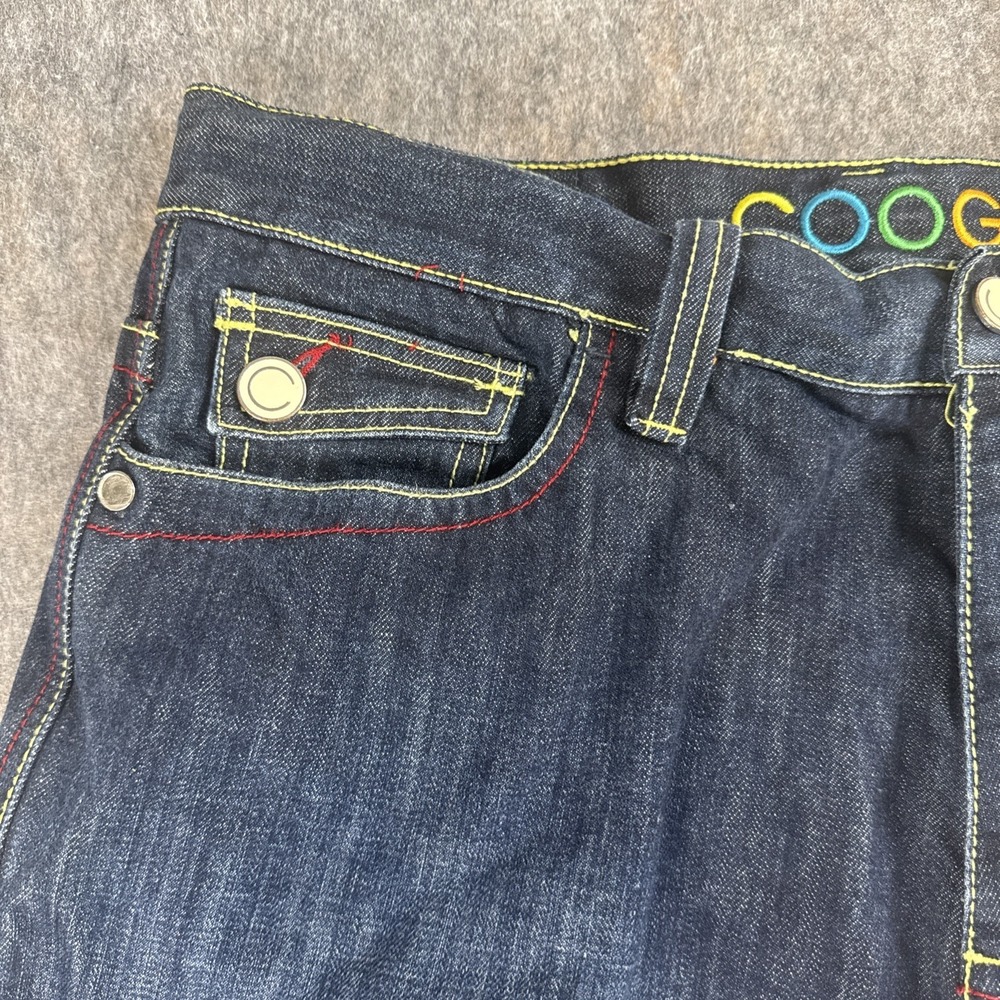 Vtg COOGI Jeans Mens sz 38x34 Embroidered Sneaker Shoes‎ Rainbow Blue Denim Y2K - Picture 7 of 16